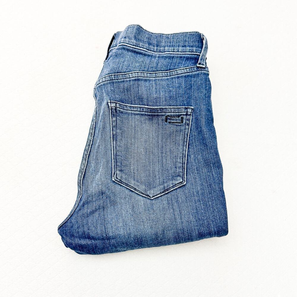 AYR The Riser Neon Jupiter Raw Hem Denim Jeans Medium Wash Size 28 x 28